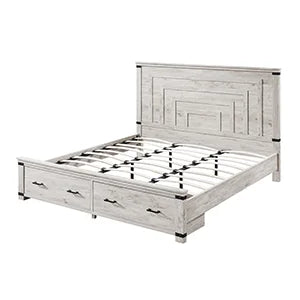 54" Farmhouse Antique White Bed