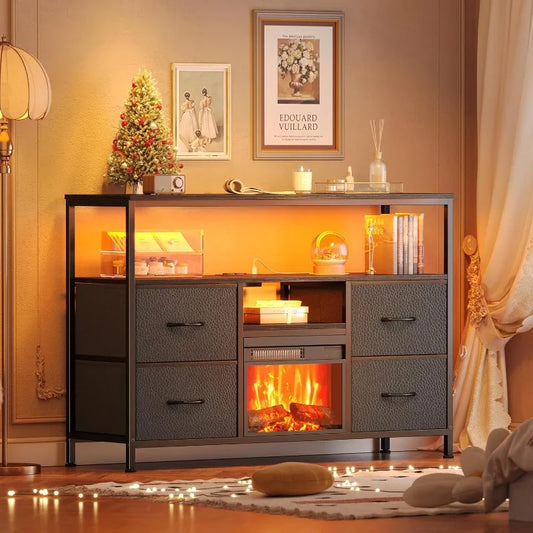 Fireplace LED TV Stand/Dresser