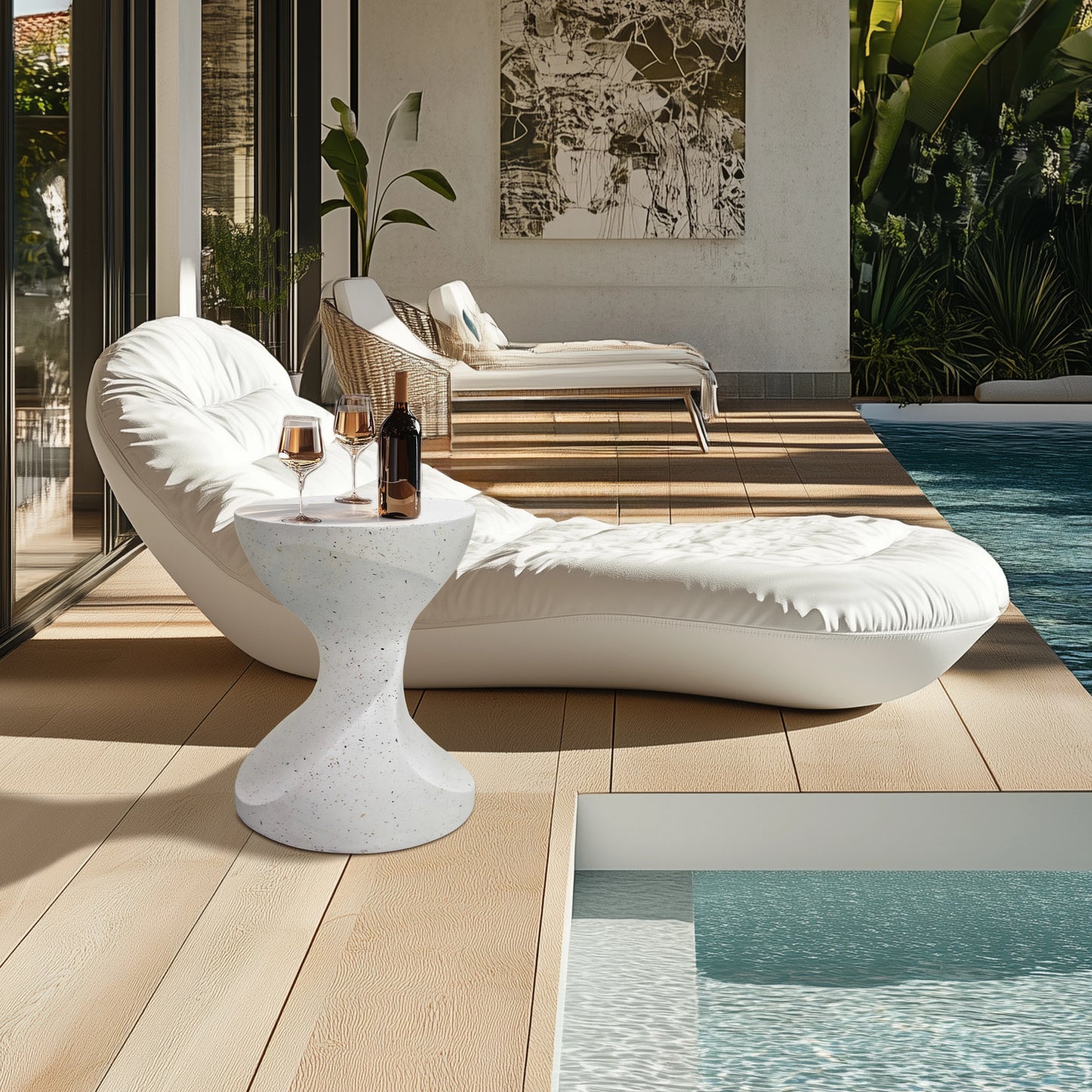 Hourglass Shaped End Table