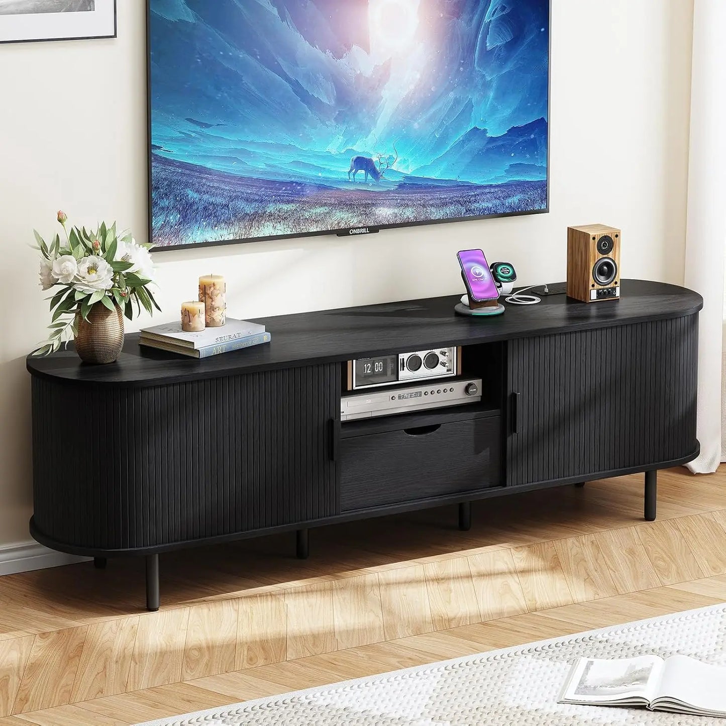 69" Mid Century Modern TV Stand