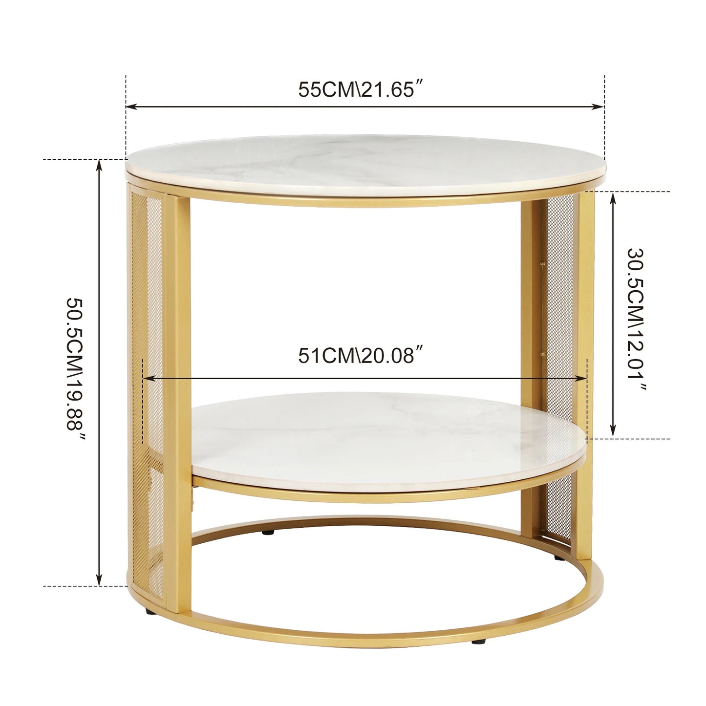 2 Tier Marble End Table