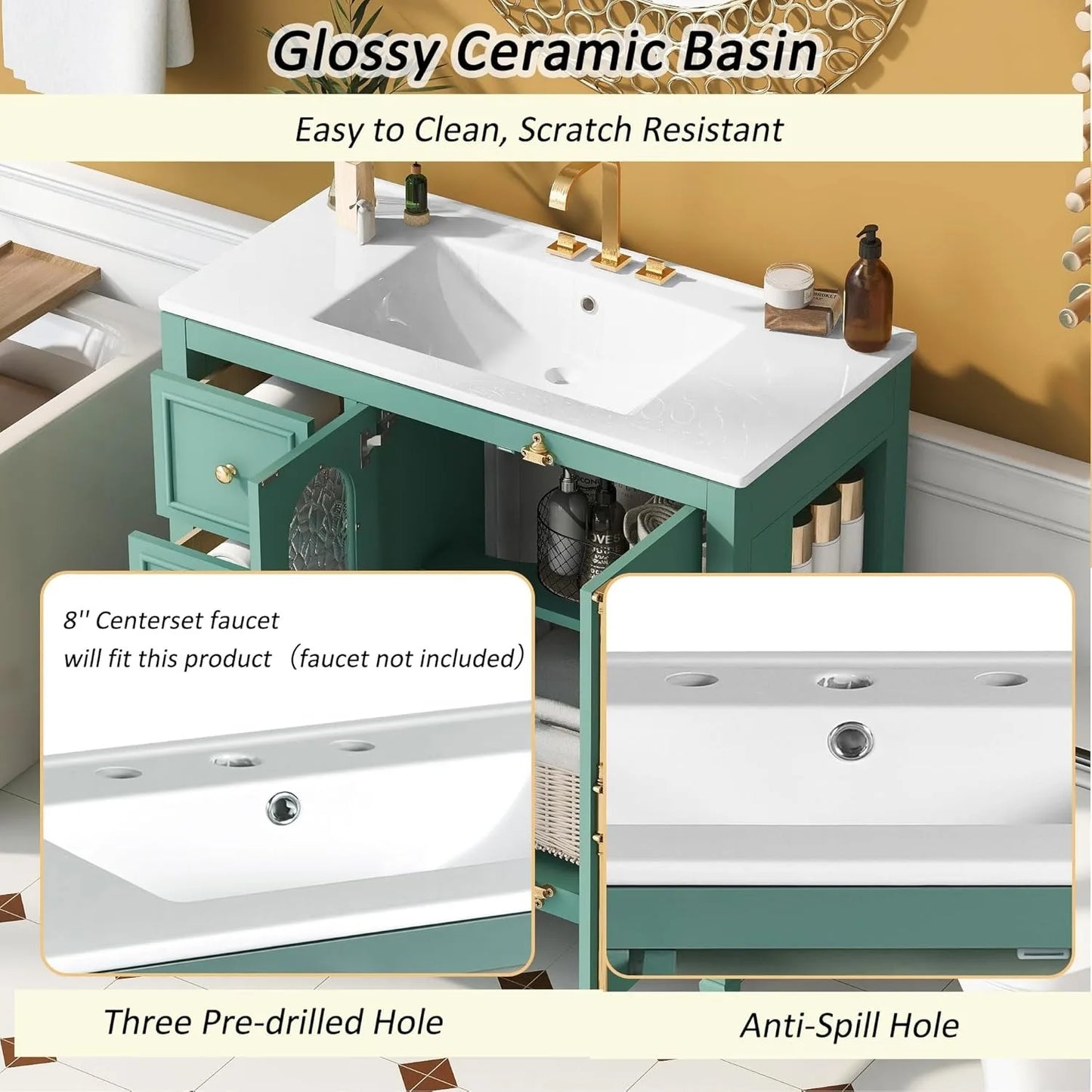French Vinatge Bathroom Vanity with Sink
