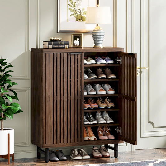 6-Tier Fluted Shoe Cabinet