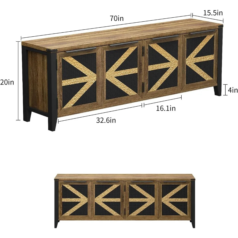 70" Rustic Farmhouse Entertainment Center