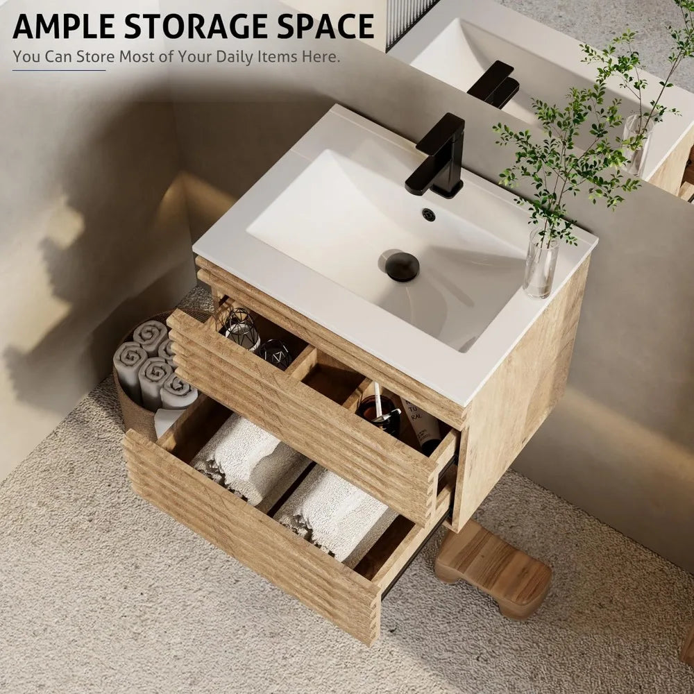 24" Floating Bathroom Vanity with Sink