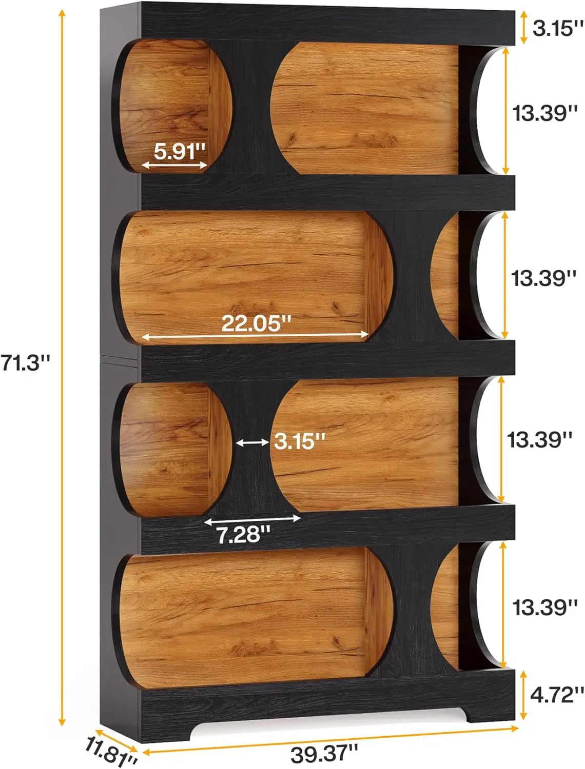 71" Modern Bookcase Set of 2