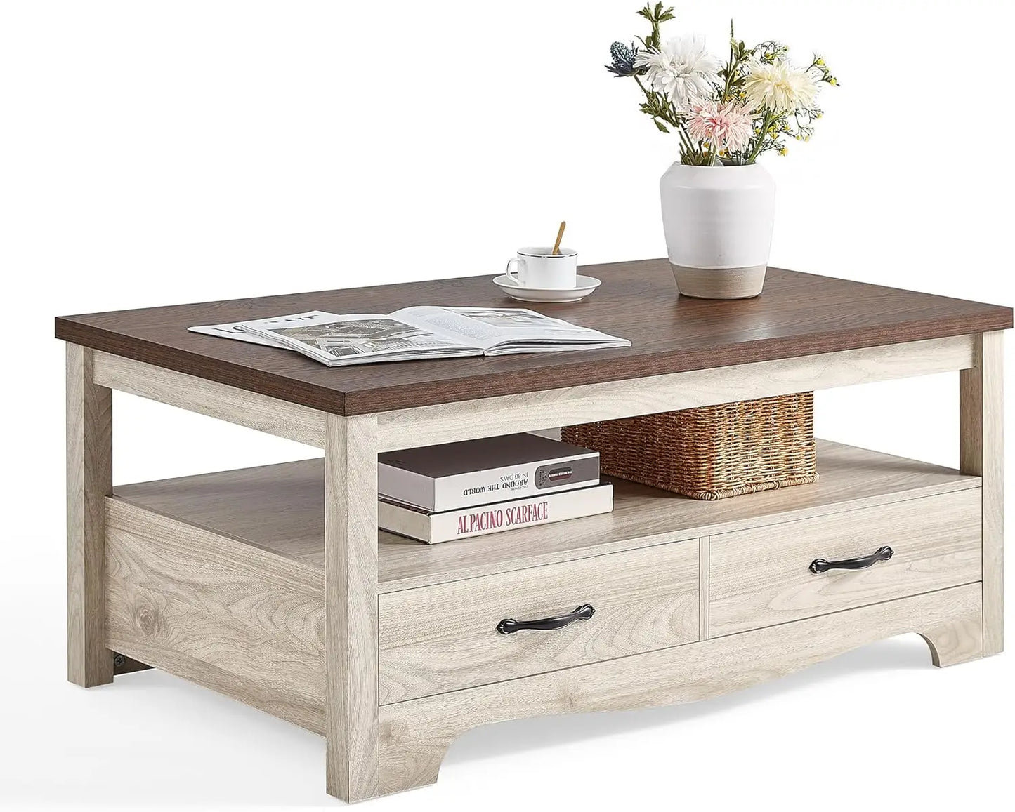 41" Farmhouse Coffee Table with Storage