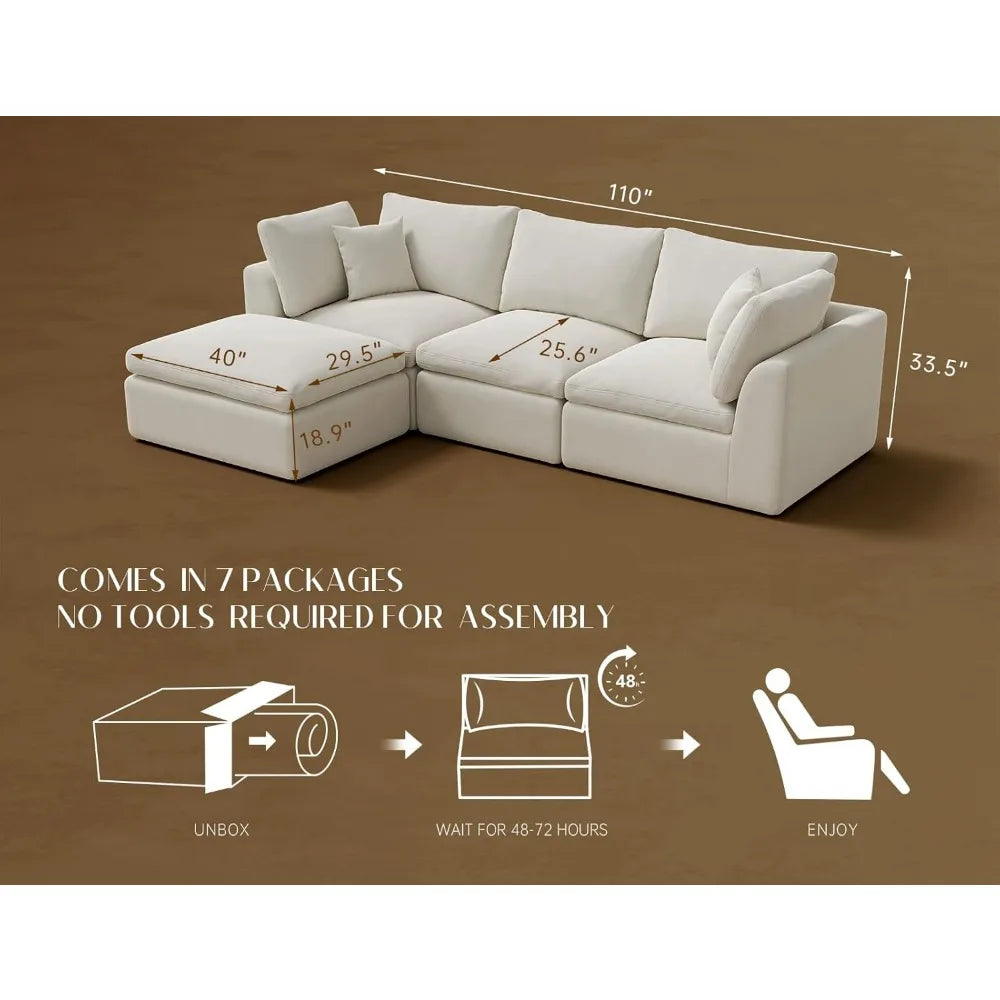 110" Cloud Sectional Couch