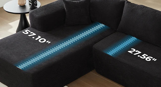 104" L-Shape Cloud Sofa with Chaise & Deep Seats