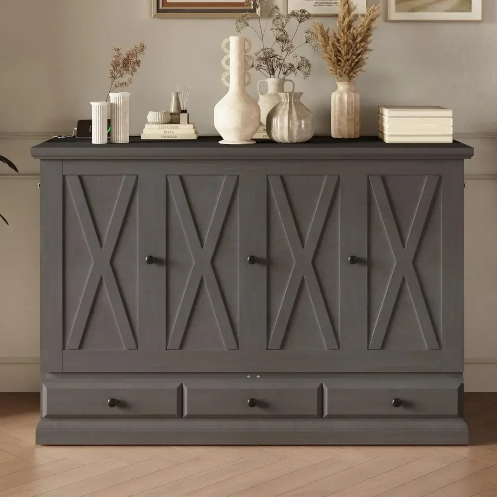 Solid Pine Full Murphy Bed
