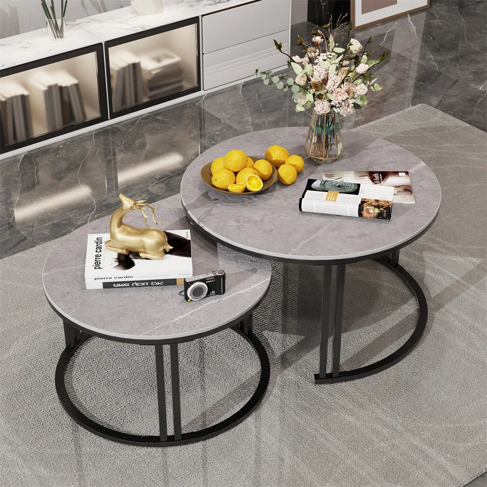 Round Marble Coffee & End Table