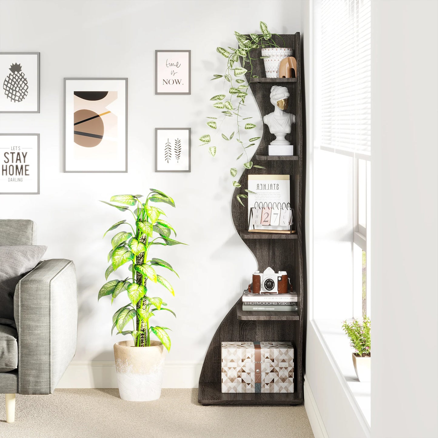 Modern Wavy Corner Shelf