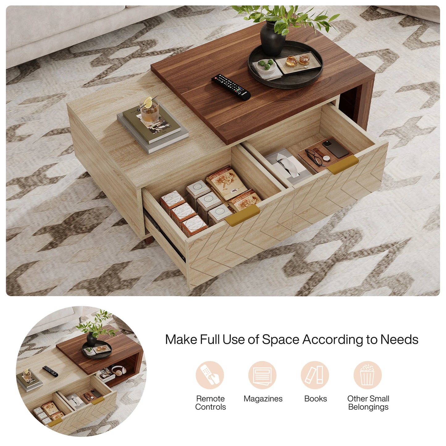 Modern Adjustable Coffee Table