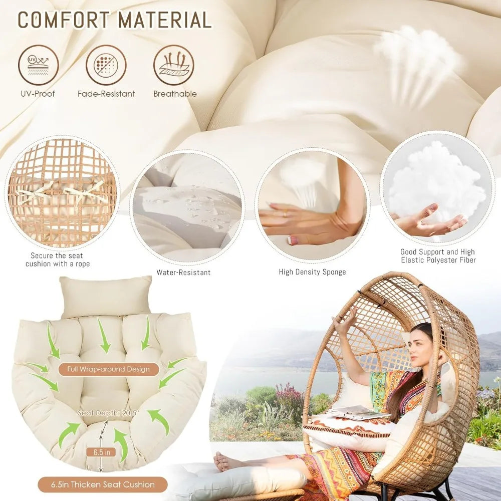 Whicker Egg Chair With Ottoman