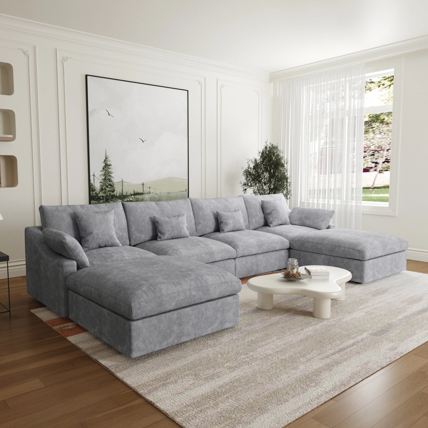160" Modern U-Shaped Sectional Sofa