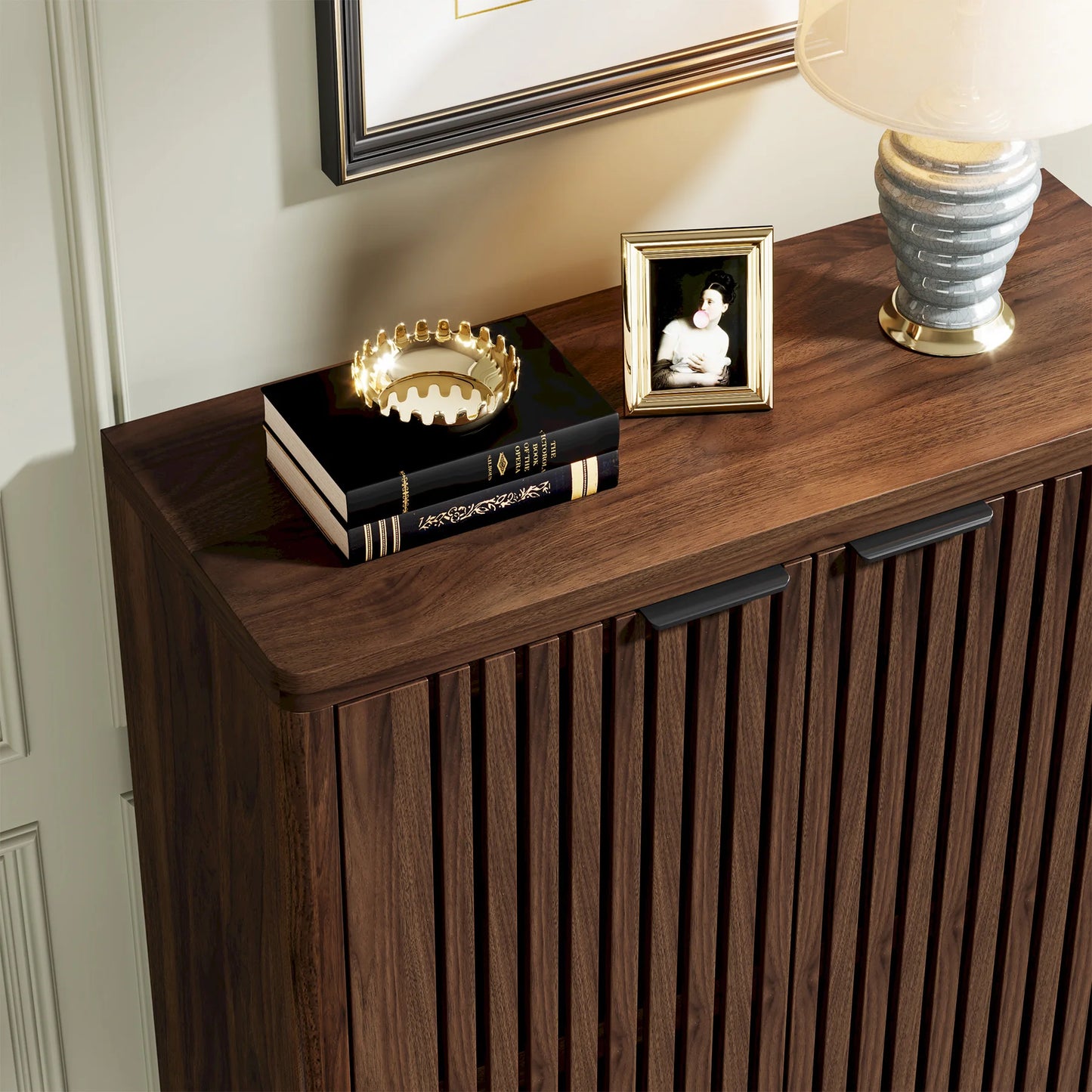 6-Tier Fluted Shoe Cabinet