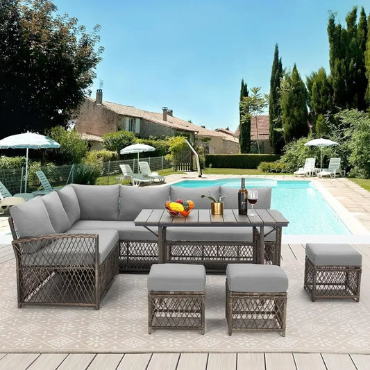 7 Piece Wicker Patio Set