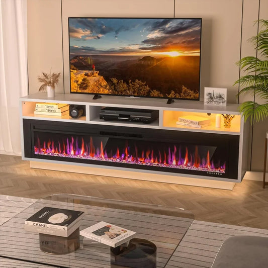 Electric Fireplace LED Light Entertainment Center
