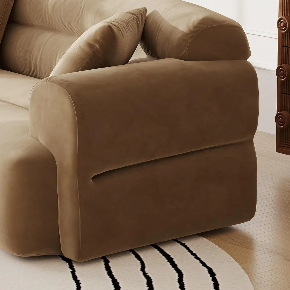 110" Curved Boneless Couch with Deep Seats