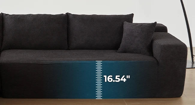 104" L-Shape Cloud Sofa with Chaise & Deep Seats