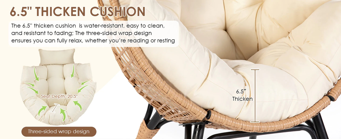 Whicker Egg Chair With Ottoman