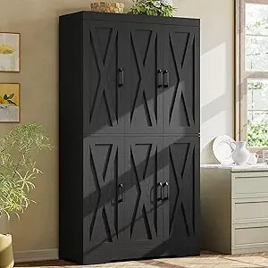 Kitchen Pantry Cabinet with LED Lights