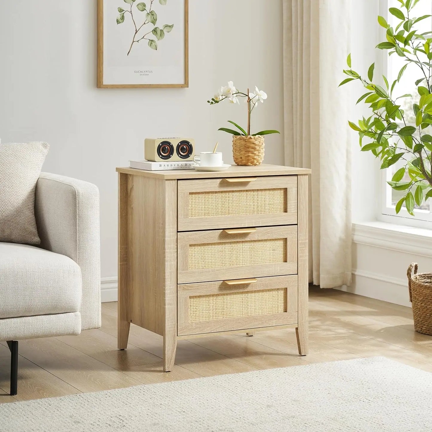 BOHO Rattan Nightstand