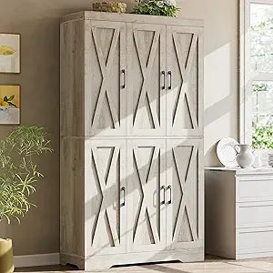Kitchen Pantry Cabinet with LED Lights