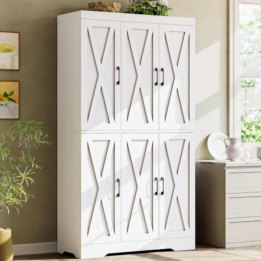 Kitchen Pantry Cabinet with LED Lights