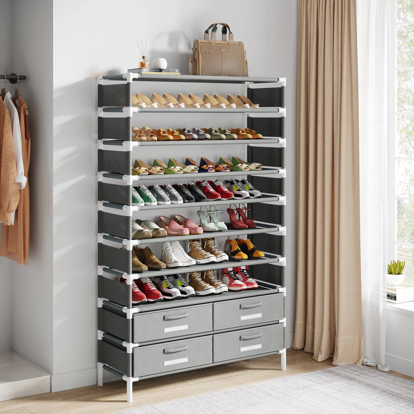 7-Tier Shoe Rack With 4 Drawers
