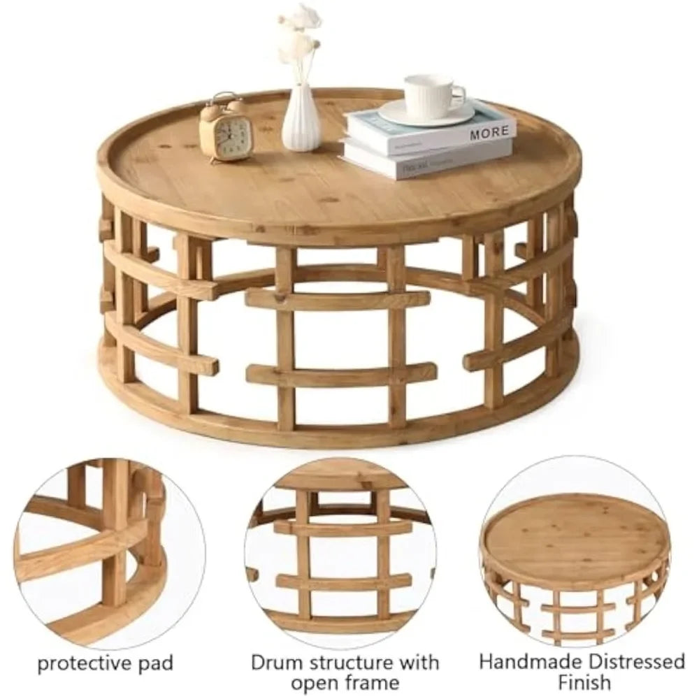 31.5" Farmhouse Round Coffee Table