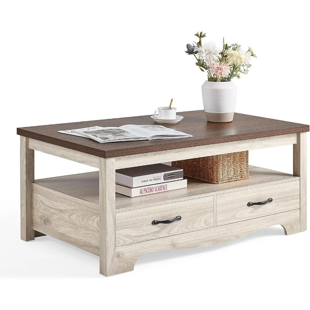 41" Farmhouse Coffee Table with Storage