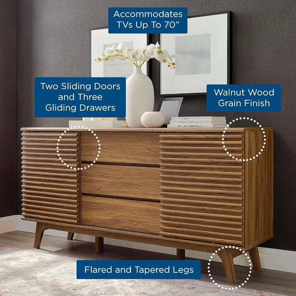63" Mid-Century Modern Sideboard Buffet Table
