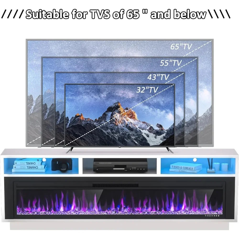 Electric Fireplace LED Light Entertainment Center
