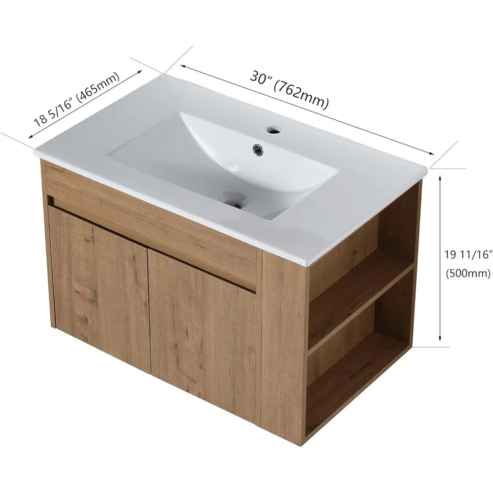 30" Modern Floating Vanity with Sink