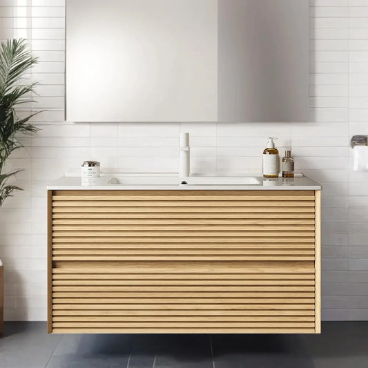 36" Floating Fluted Vanity with Sink