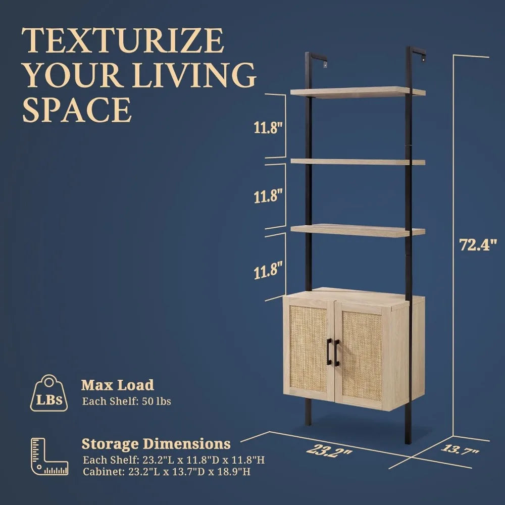 5 Tier 73" Ladder Bookcase