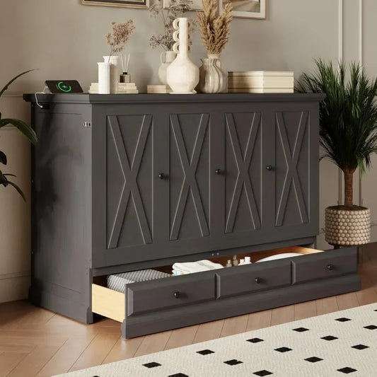 Solid Pine Full Murphy Bed