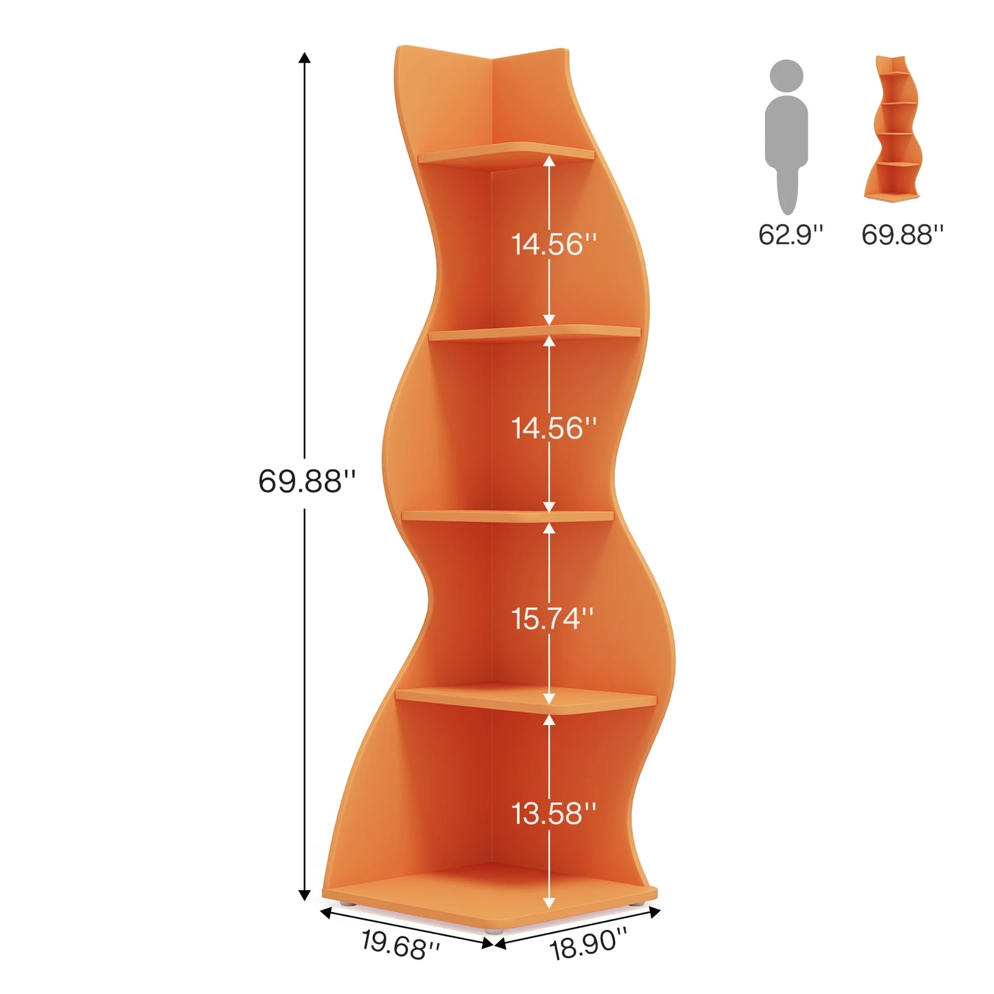 Modern Wavy Corner Shelf