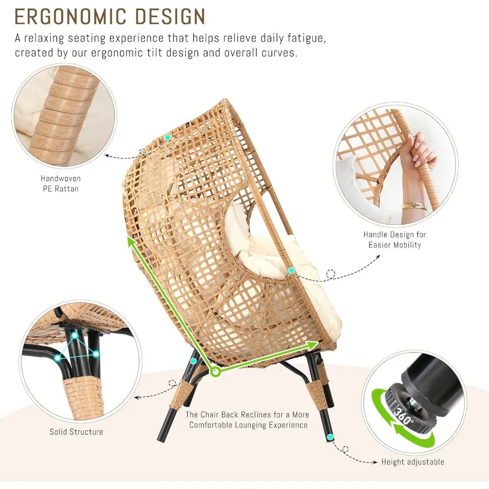 Whicker Egg Chair With Ottoman