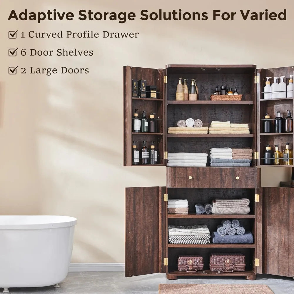 71" Tall Bathroom Storage Cabinet