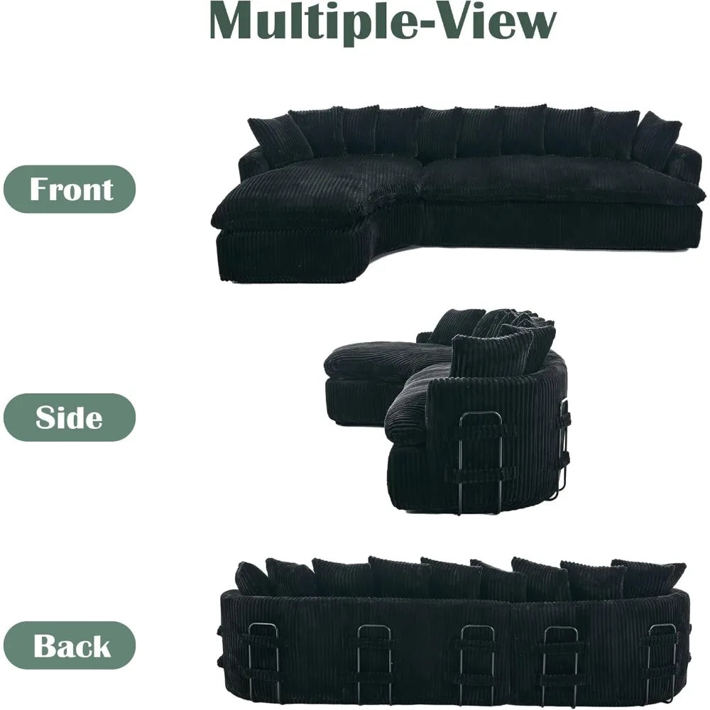 127'' Curved Cloud Corduroy Couch