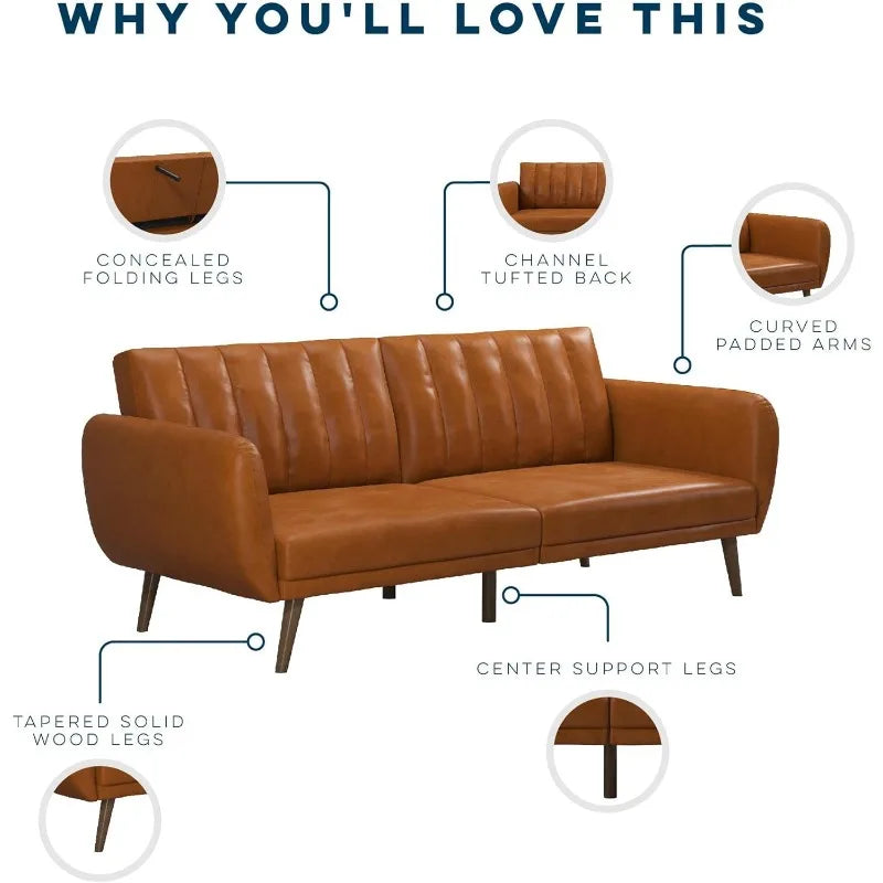 Faux Leather Sofa Bed