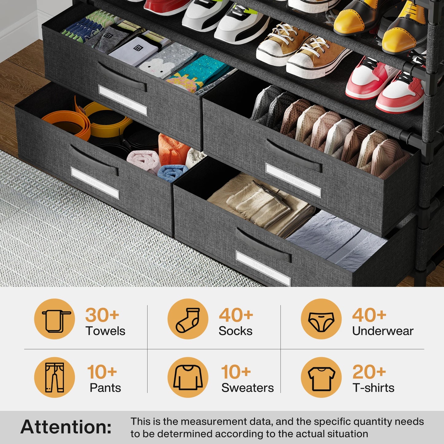 7-Tier Shoe Rack With 4 Drawers