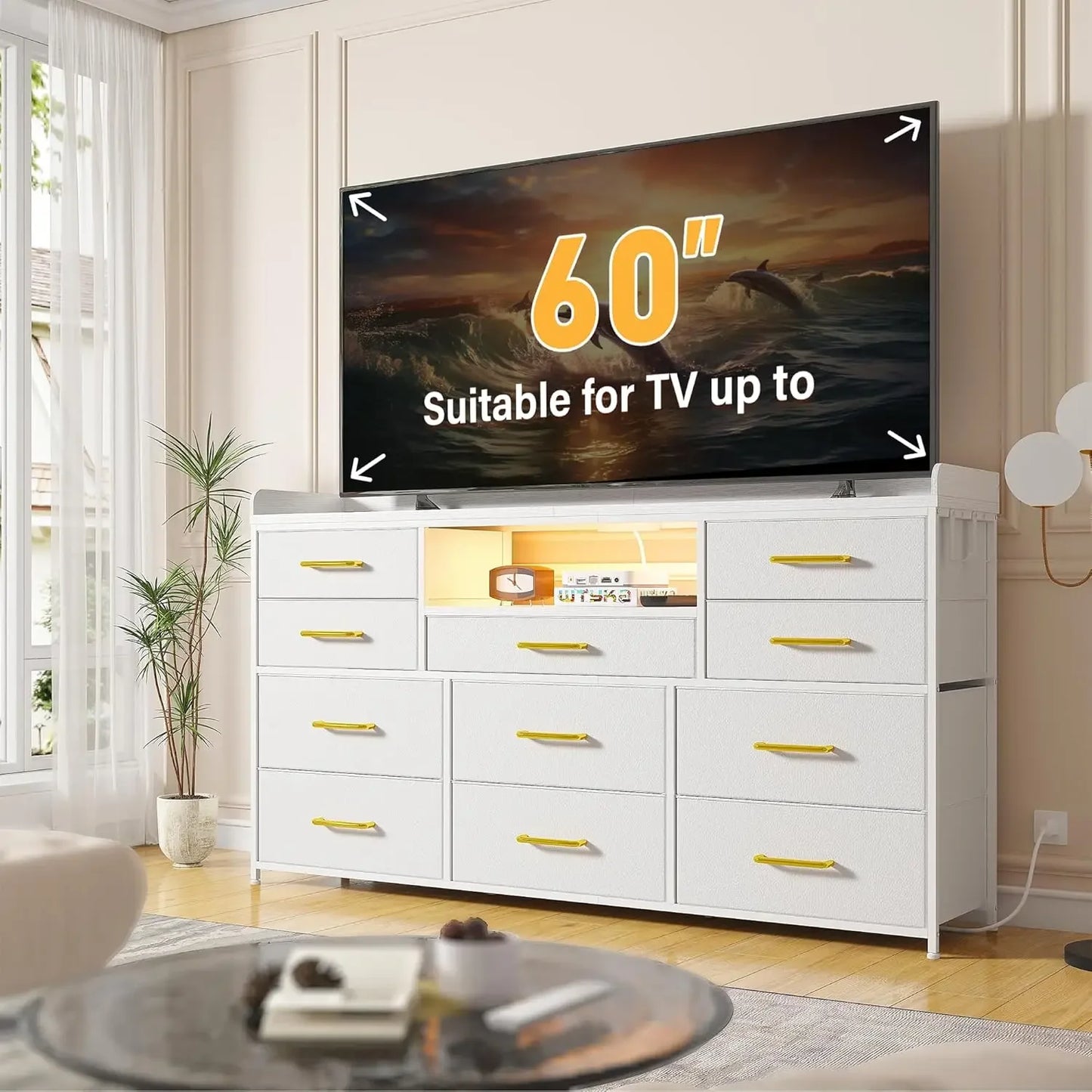 11 Drawer Bedroom Dresser with LED Charing Station