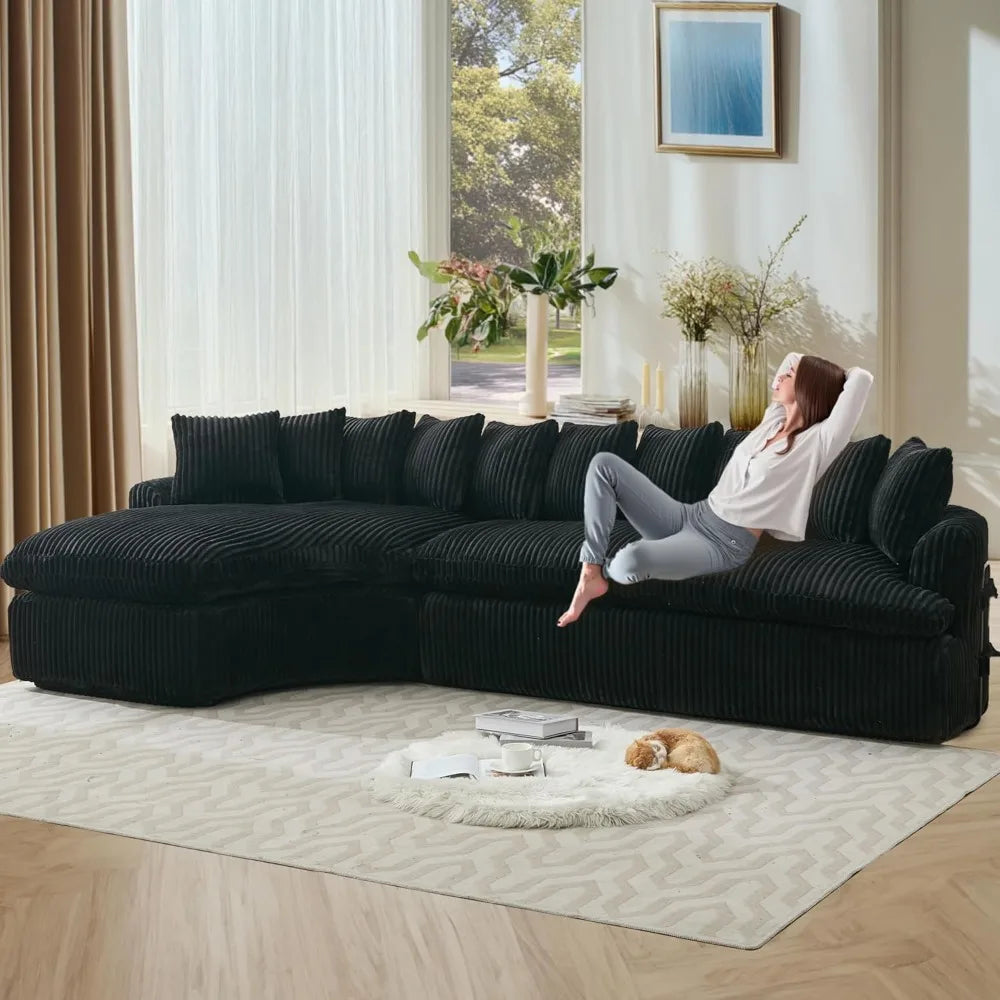 127'' Curved Cloud Corduroy Couch