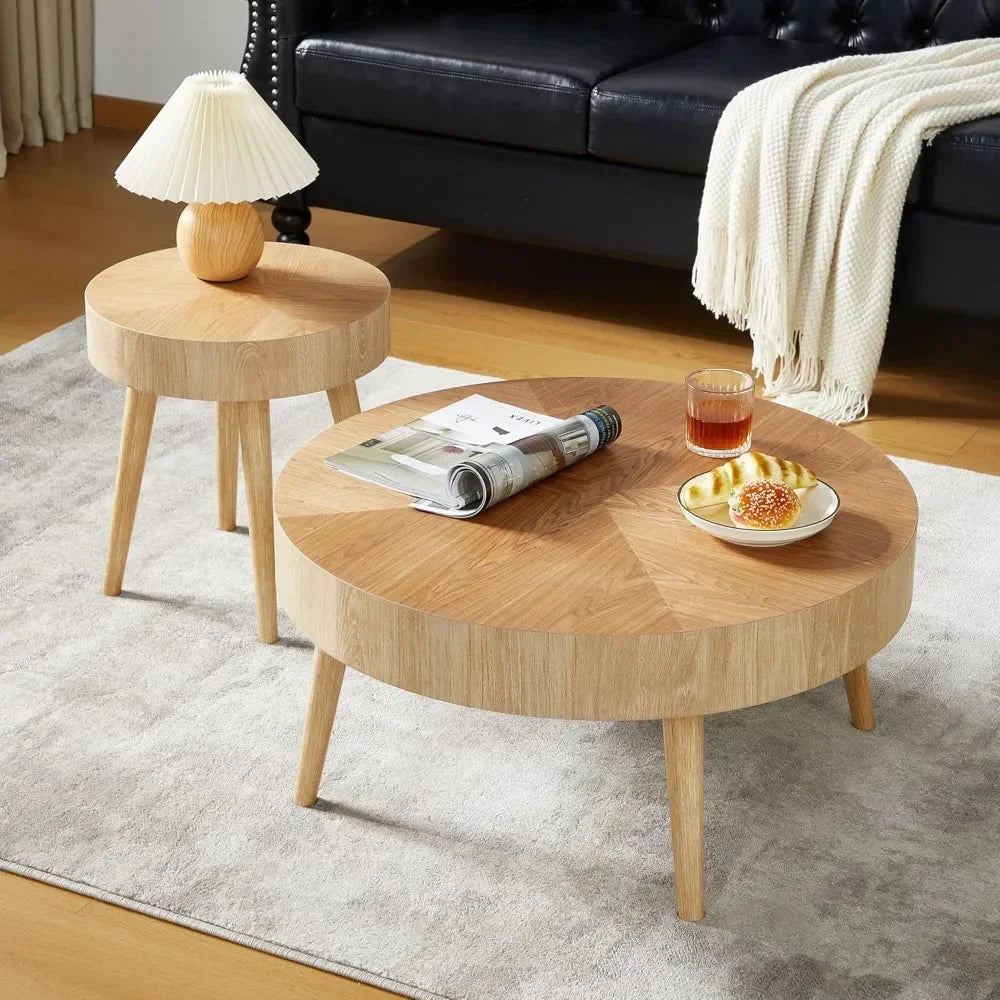 Modern Round Coffee Table Set of 2