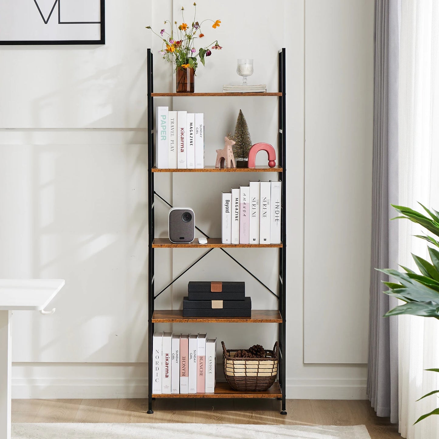 5 Tier Modern Bookshelf