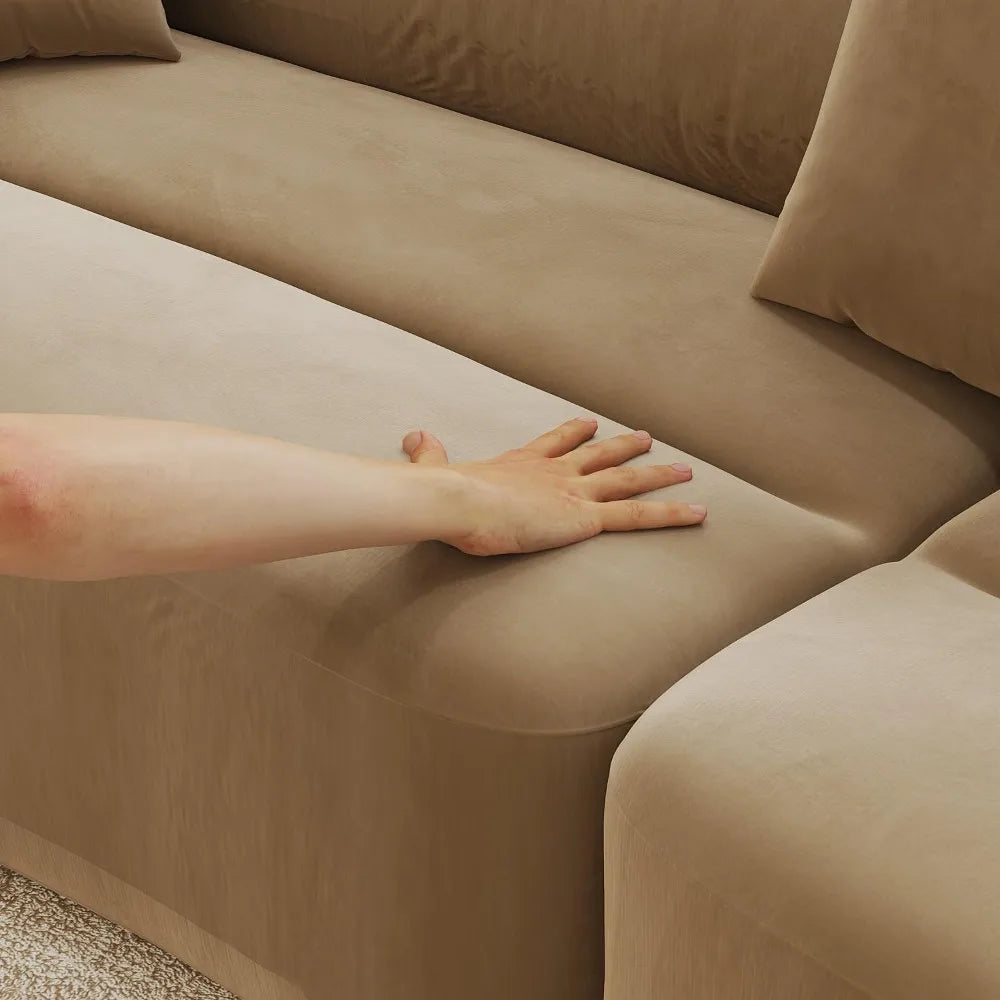 110" Curved Boneless Couch with Deep Seats