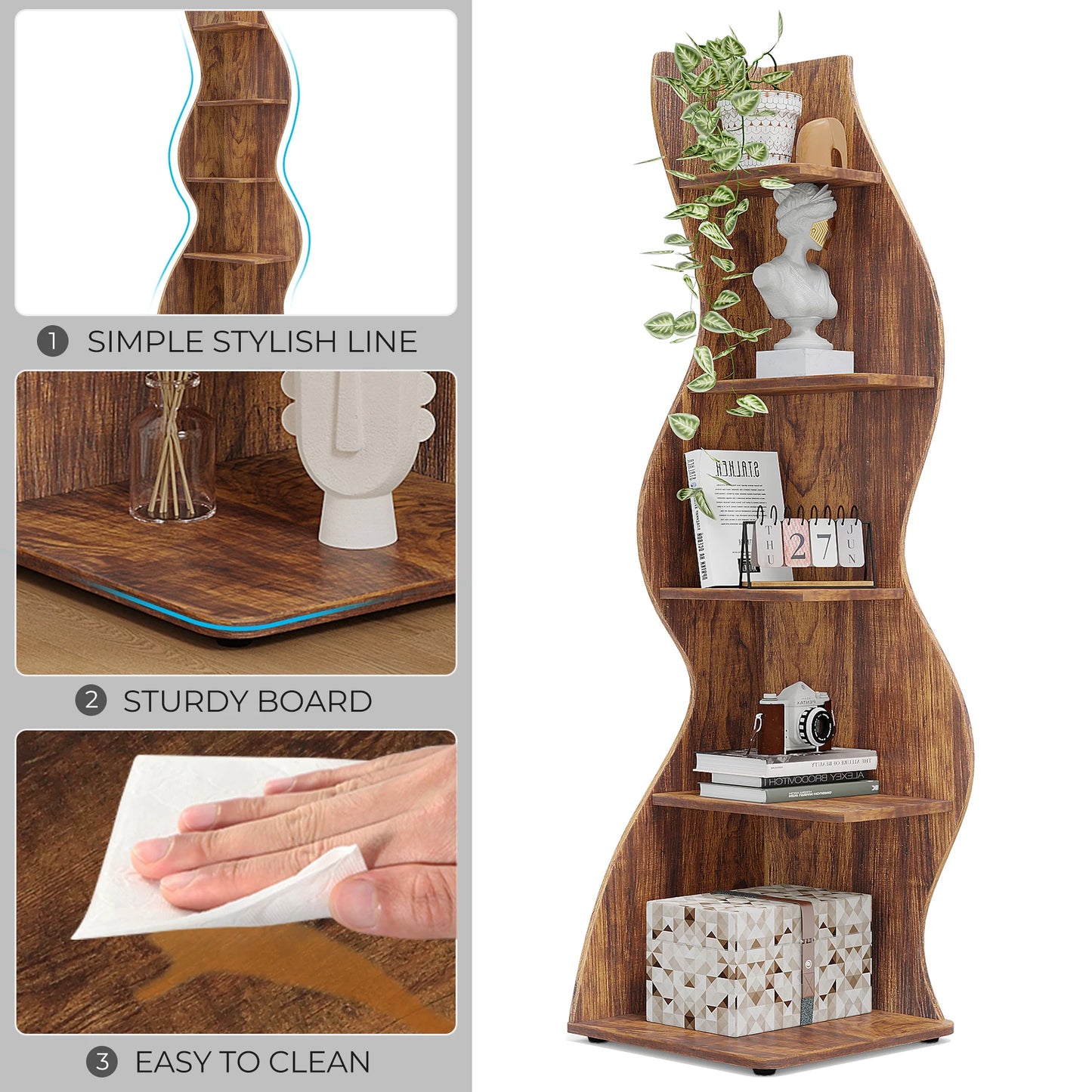 Modern Wavy Corner Shelf
